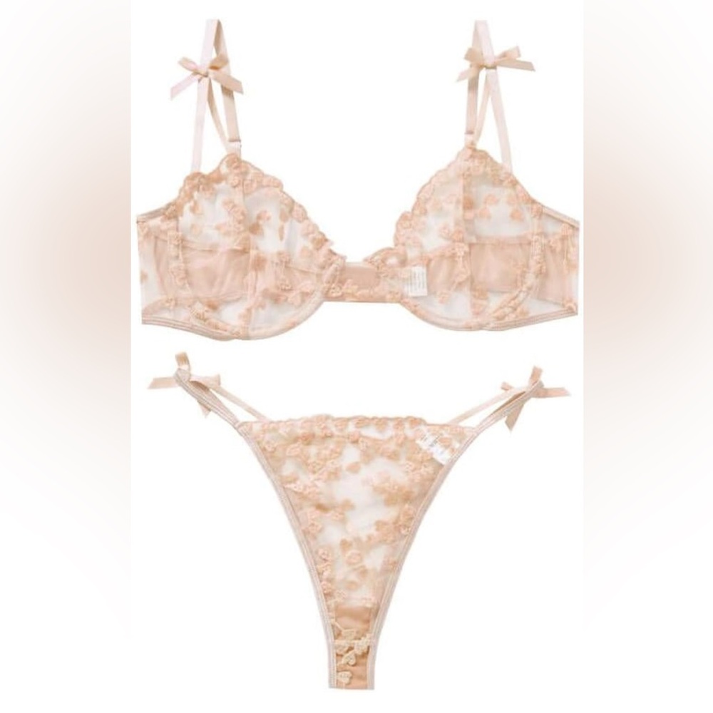 NEW Sexy Bra And Panty Sets,Embroidered Two Piece Underwire Lingerie Set, XXL